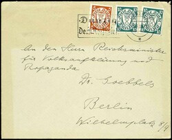 5 pfennigs and 10 pfennigs national coat of arms (2), each with coil ...