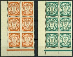 5 pfennigs and 10 pfennigs on matt chrome yellow paper, coil ...