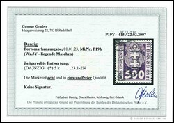 500 Mark postage due stamp, watermark 3 Y (lying Stiches), ...