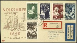 12 Franc to 50 Franc, peoples help Saar, 1951, all 5 values on First ...