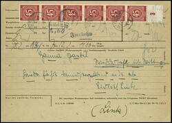 6 x 45 pfennigs numerals, of it a value with lower margin, and ...