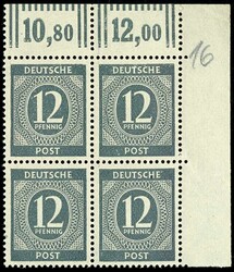 12 pfennigs grey, with plate flaw II in the right, upper corner ...