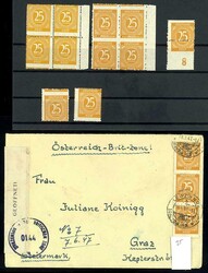 25 pfennigs, collection from perforation varieties, from slightly to ...