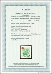 10 pfennigs German Red Cross, variety "imperforated", mint never ...