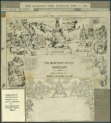 1 P Mulready Faltbrief als bissige Karikatur auf das Vorbild "Der ...