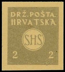 2 F. newspaper stamp, trial printing of the III. plate in grey on ...