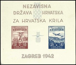 1942, model plane exhibition souvenir sheet imperforated with ...