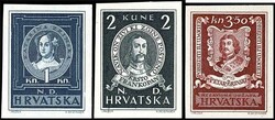 1943, 1 Kuna to 3, 50 Kuna "famous Croatians", 3 values - each in ...
