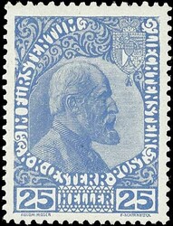 25 H medium ultramarine, unused, old signs, Michel 440.-