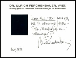 5 Centesimi, ochre yellow, 1850, on usual handmade paper with sheet ...