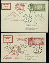 1932, 50 Kronen und 1 Rubel, 2. Internationales Polarjahr, je mit ...