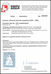 10 Rp. lebhaftpreußischblau, Münchner Druck, 3. Druckperiode, ...