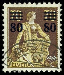 80 auf 70 C. mit Aufdruckfehler I "8 oben rechts offen", tadellos, ...