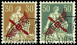 1920, 30 Rappen und 50 Rappen Flugpost, gestempelt, tadellose ...