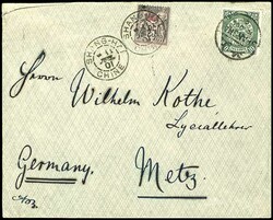 10 C. dragon in mixed franking, French post in China 25 C. on cover ...
