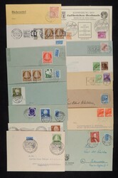 1948-1953, lot with 33 partly better documents such as 25 Pf. black ...