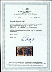 50 Pfennig Germania dunkelgraulila/schwarz auf hellchromgelb mit ...