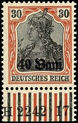 15 B. on 15 pfennigs - 40 B. on 30 pfennigs without overprint "M. V. ...