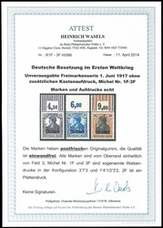 15. B. on 15 Pfg - 40 B. on 30 Pfg without overprint "M. V. I. R. ", ...