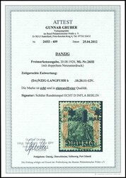 1 Mark on 30 pfennigs Germania, underprinting (burelage) with tips to ...