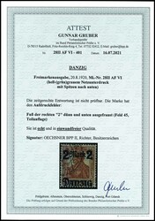 2 Mark on 35 pfennigs Germania with burelage, pale (green) grey, tips ...