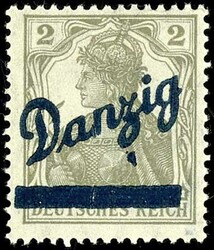 2 pfennigs values only for franking by the postal service with ...