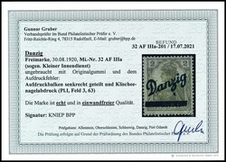 2 pfennigs values only for franking by the postal service with ...