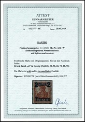 2 Mark on 35 pfennigs Germania with burelage bright blue gray, tips ...