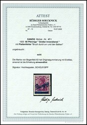 60 pfennigs high values only for franking by the postal service, ...