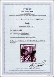 500 Pfg., tadelloses Exemplar mit zeitgerechter Entwertung KLADAU ...