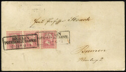1 Sgr. , waagr. Kabinett-Dreierstreifen mit klarem R3 BERLIN ...