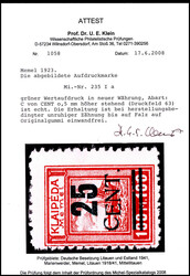 25 C., tadellos ungebraucht, Fotoattest Klein. Katalogpreis: 750,-  ...