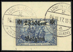 2,50 F., tadelloses Briefstück mit klaren Stempeln LÖWEN 26/11 17, ...