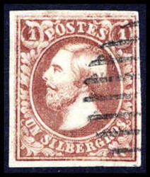 2. AUFLAGE, 4/6 1853, 1 Sgr. braunrot (brun rouge, Goebel 2d), ...