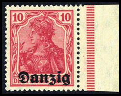 10 Pfg., tadellos postfrisch mit re. Bogenrand, sign. Kniep BPP. ...