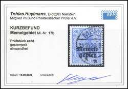 80 Pfg. violettultramarin, tadellos gestplt., Fotobefund Huylmans BPP ...