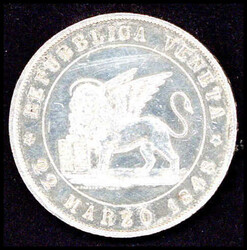 Italien, Provisorische Regierung 1848-1849: 5 Lire 1848 V. KM# 804, ...