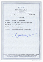 3 Mk. a. 60 C., tadelloses, besonders schön gestempeltes Briefstück ...