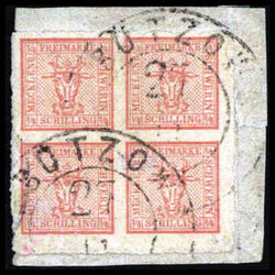 4/4 Sch., farbfrisches und perfekt durchstochenes Exemplar mit K2 ...