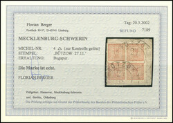 4/4 Sch., farbfrisches und perfekt durchstochenes Exemplar mit K2 ...