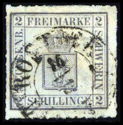 2 Sch. blaugrau, farbfrisches Exemplar mit fast zentr. und klarem K2 ...