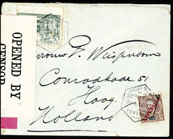 LOURENCO MARQUES 3/8 16, zwei klare Abschläge auf Brief eines ...