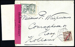 LOURENCO MARQUES 3/8 16, zwei klare Abschläge auf Brief eines ...