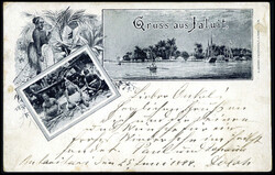 Postkarte von den Gilbert-Inseln: 10 Pfg., Einzelfrankatur auf ...