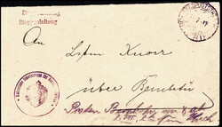 FELDPOSTSTATION 3. 1/7 17, auf vorzüglich erhaltenem Militärbrief, ...