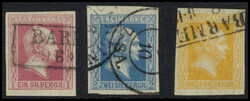 1-3 Sgr., auf dünnem, durchscheinendem Papier, drei voll- bis ...