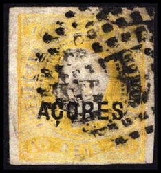 10 R. gelb, dreiseitig voll- bis breitrandiges, gestempeltes ...