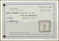 5 Sch, breitrandiger Kabinettstück, gest. WISMAR 12/10, Fotobefund ...