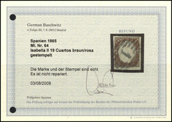 19 Cs., gestempeltes Kabinettstück, Fotobefund Baschwitz BPP. ...