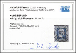 2 Sgr. dunkelblau, gleichmäßig breitrandiges Prachtstück mit ...